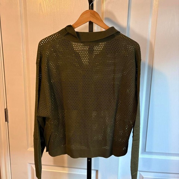 Ashley Stewart Green knitted sweater with pockets size large - Picture 4 of 4